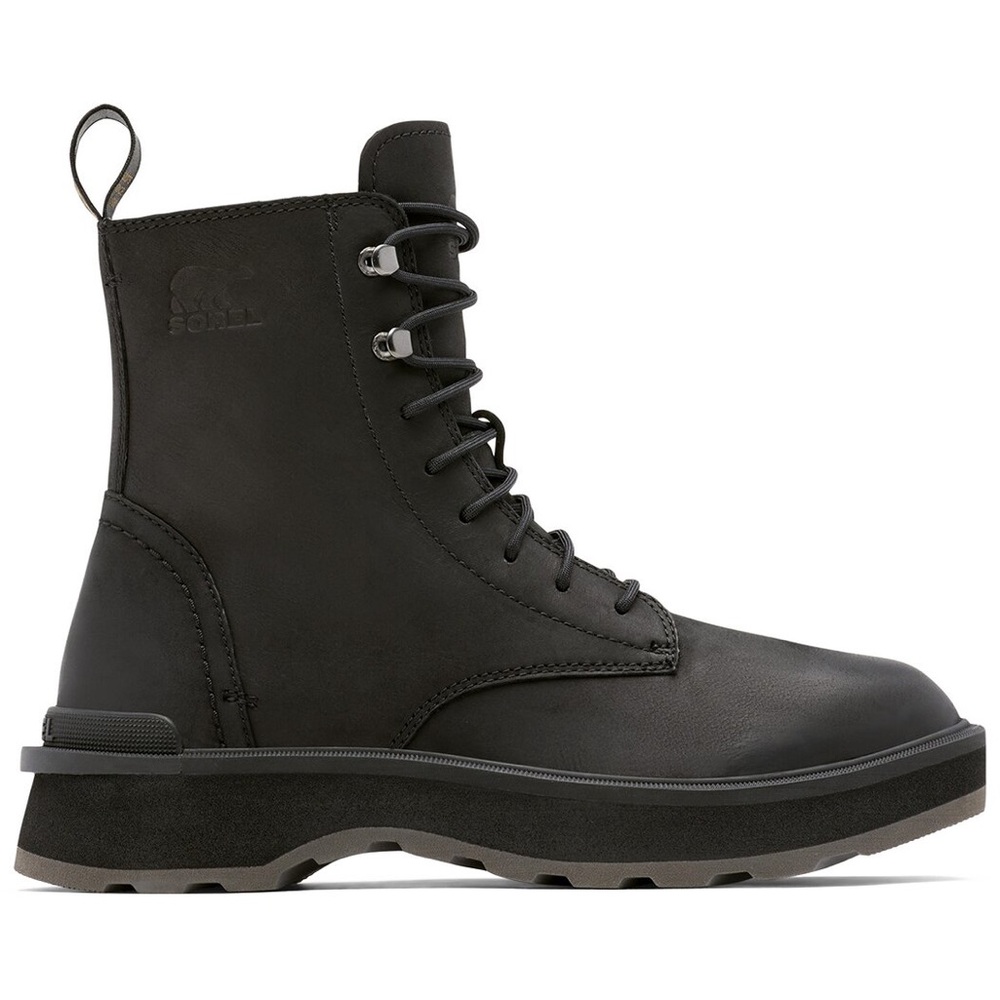 NIB Sorel Women's Black Leather Lace-Up Boots, Size 9